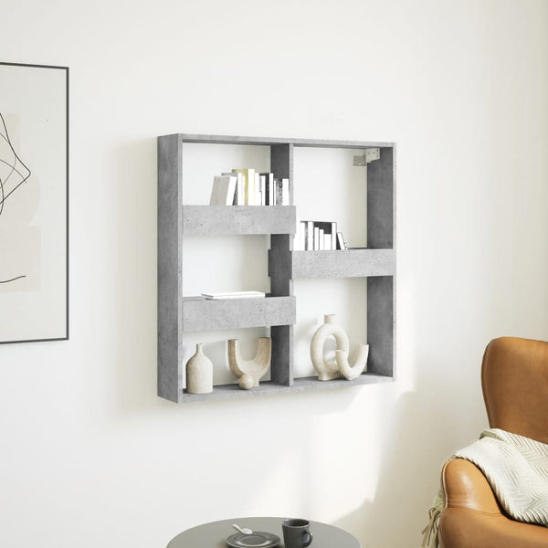 Betongrauer Wandschrank Tabitha 80x15x80cm (Holz)