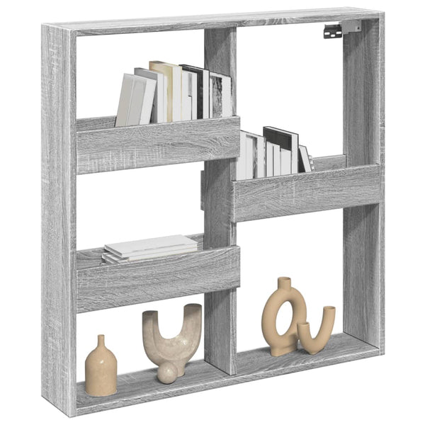 Grauer Wandschrank Tabitha 80x15x80cm (Holz)
