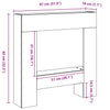 Kaminrahmen aus Altholz 81x18x82cm (Holz)