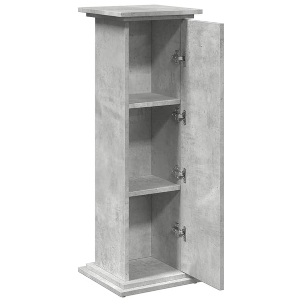 Favian Präsentationsständer in Grau mit Stauraum 31x30x90cm (Holz)
