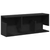 Wandschrank Kristine, schwarz, 80x20x30cm (Holz)