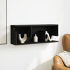 Wandschrank Kristine, schwarz, 80x20x30cm (Holz)