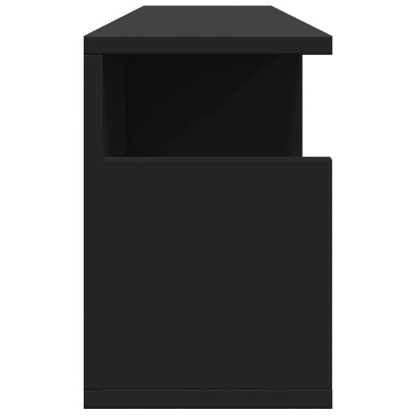Wandschrank Kristine, schwarz, 80x20x30cm (Holz)