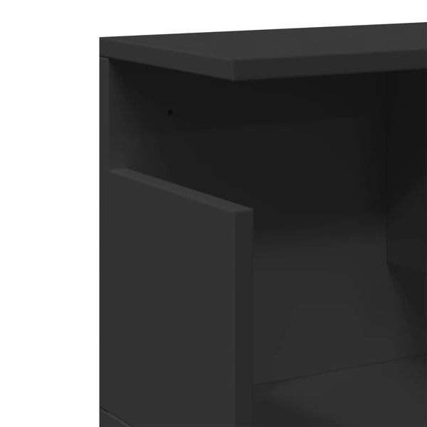 Wandschrank Kristine, schwarz, 80x20x30cm (Holz)