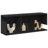 Wandschrank Kristine, schwarz, 80x20x30cm (Holz)