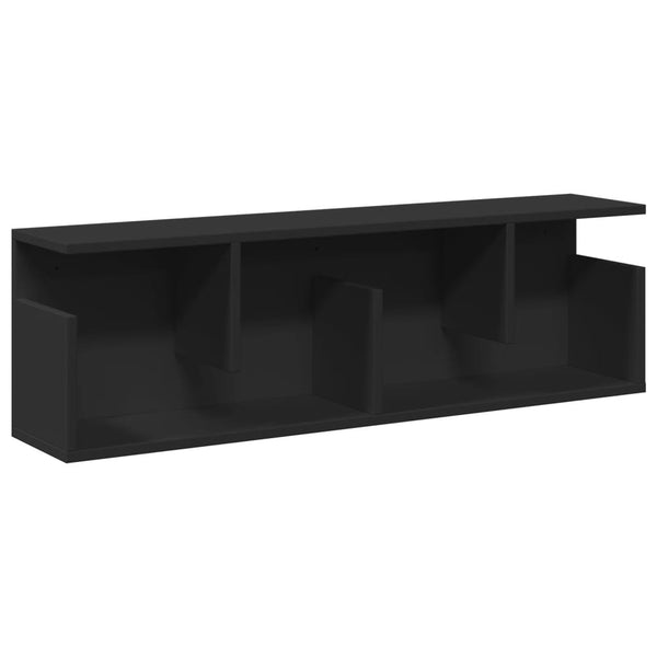 Schwarzer Wandschrank Kristine 100x20x30cm (Holz)