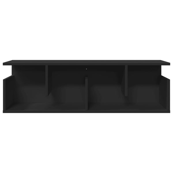 Schwarzer Wandschrank Kristine 100x20x30cm (Holz)