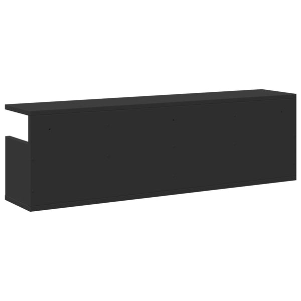 Schwarzer Wandschrank Kristine 100x20x30cm (Holz)