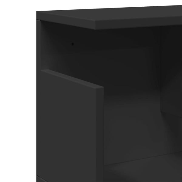Schwarzer Wandschrank Kristine 100x20x30cm (Holz)