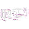 Schwarzer Wandschrank Kristine 100x20x30cm (Holz)