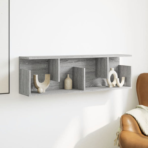 Grauer Wandschrank Kristine 100x20x30cm (Sonoma-Holzoptik)