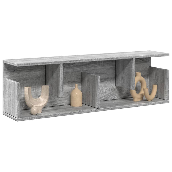 Grauer Wandschrank Kristine 100x20x30cm (Sonoma-Holzoptik)