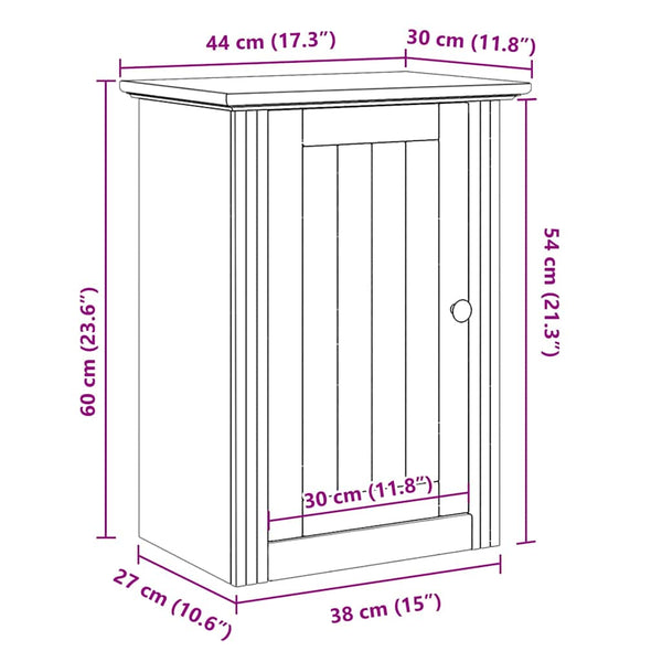 Weißer Badezimmer-Wandschrank Bodo Beni 44x30x60cm