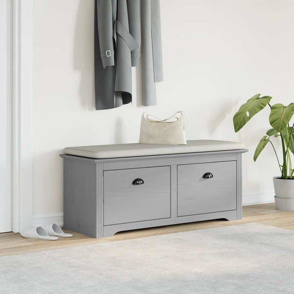 Harmaa eteisen penkki bodo Ulysses 114x40x45cm