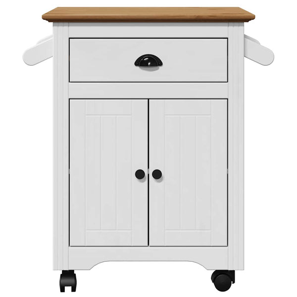 Weißer und brauner Küchenwagen bodo Valcea 72x45x80cm