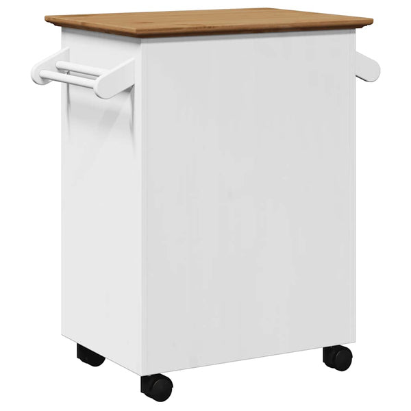 Weißer und brauner Küchenwagen bodo Valcea 72x45x80cm
