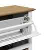 Schuhregal Bodo Raul in Weiß und Braun, 80x35x118cm