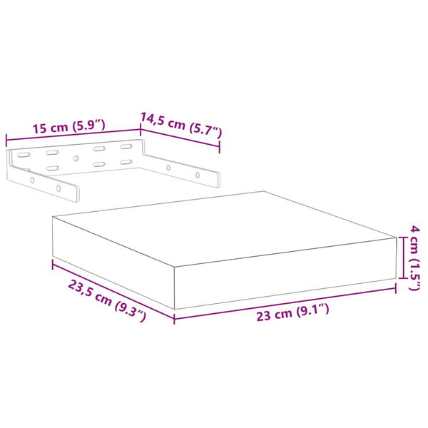 Schweberegal Amable 23x23,5x4cm (Holz)