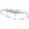 Bettrahmen extralang ohne Matratze Tomiris 80x210cm (Kiefer)
