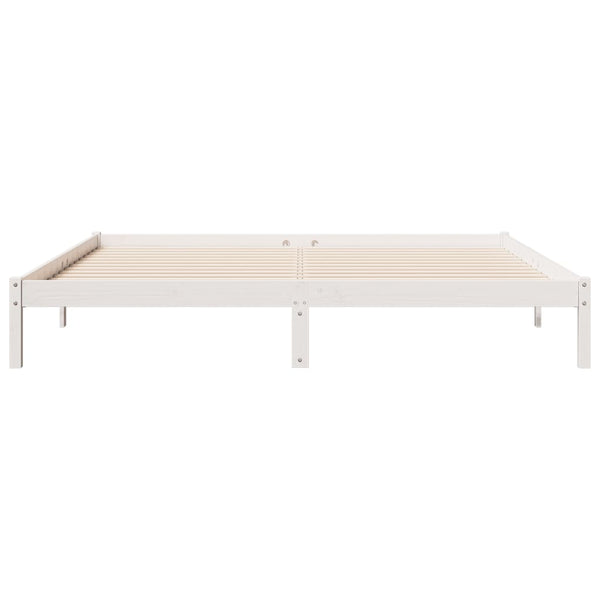 Bettgestell weiß extra lang ohne Matratze Tomiris 180x220cm (Kiefer)