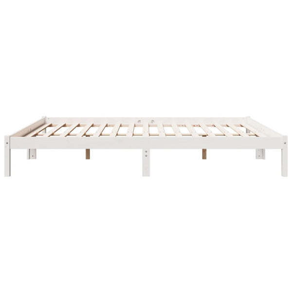 Bettgestell weiß extra lang ohne Matratze Tomiris 180x220cm (Kiefer)