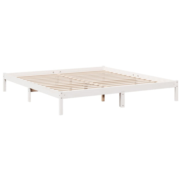 Bettgestell weiß extra lang ohne Matratze Tomiris 180x220cm (Kiefer)