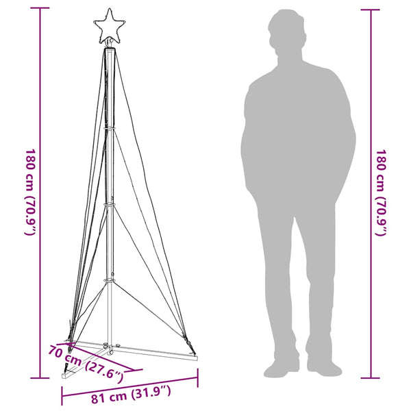 Blaue Weihnachtsbaumbeleuchtung Vichentia 180cm (363 LED-Lichter)