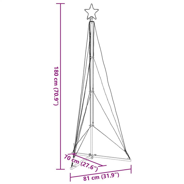 Blaue Weihnachtsbaumbeleuchtung Vichentia 180cm (363 LED-Lichter)