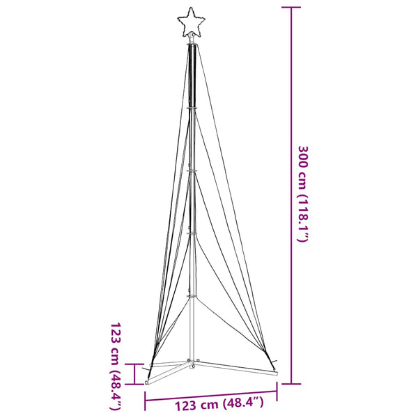 Farbige LED-Weihnachtsbaumbeleuchtung Vichentia 300cm (525 LEDs)