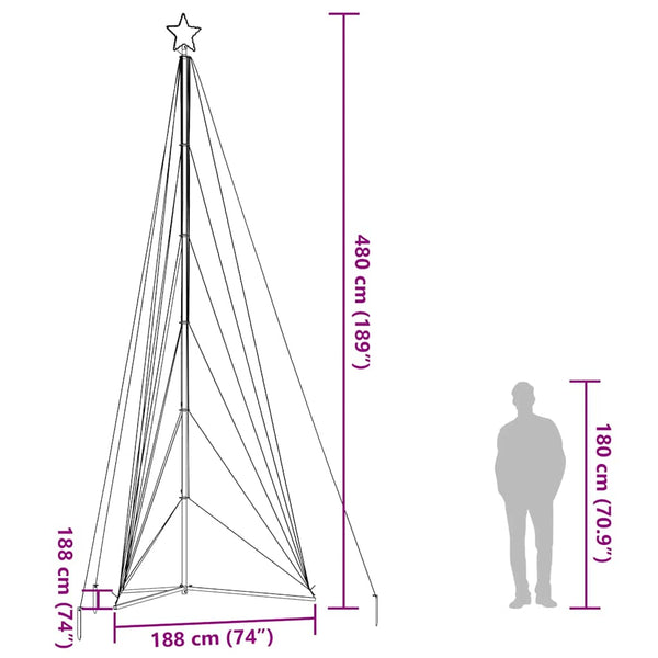 Blaues Weihnachtsbaumlicht Vichentia 480cm (861 LED-Leuchten)