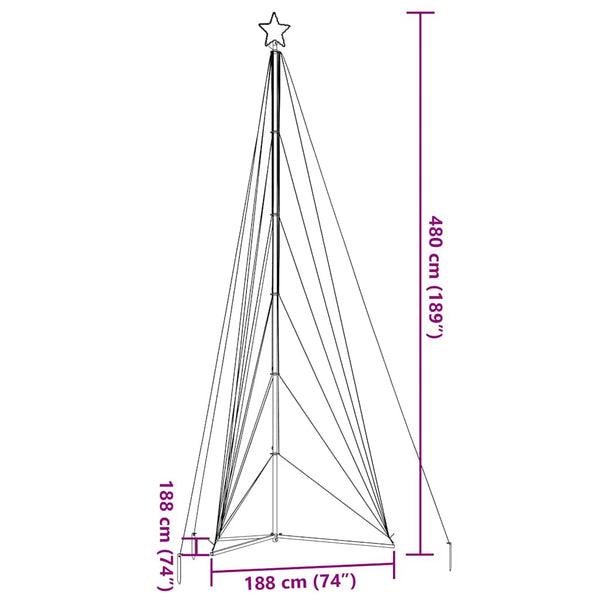 Blaues Weihnachtsbaumlicht Vichentia 480cm (861 LED-Leuchten)