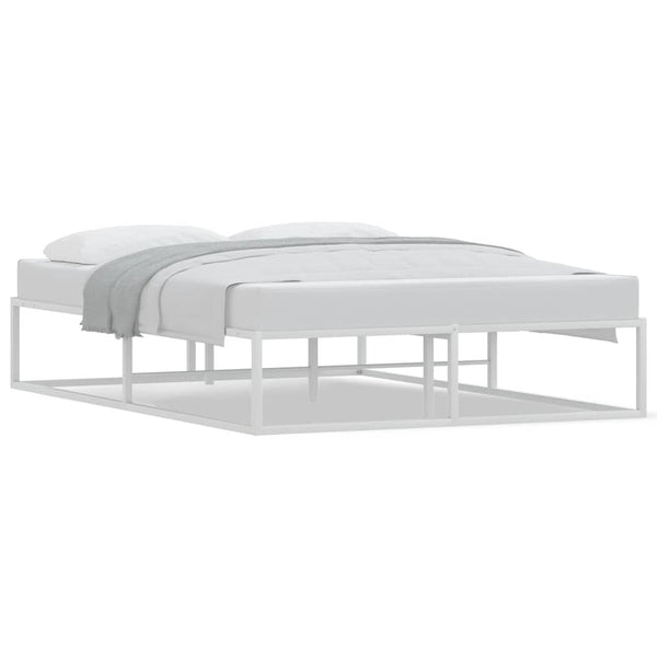 Weißes Bettgestell ohne Matratze Hamza 140x200cm (Metall)
