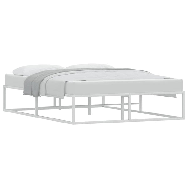 Weißes Bettgestell ohne Matratze Hamza 140x200cm (Metall)
