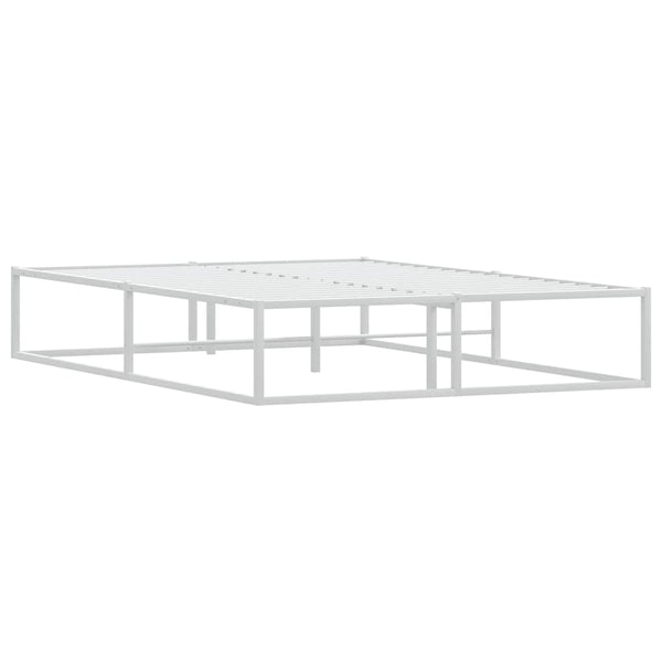 Weißes Bettgestell ohne Matratze Hamza 140x200cm (Metall)
