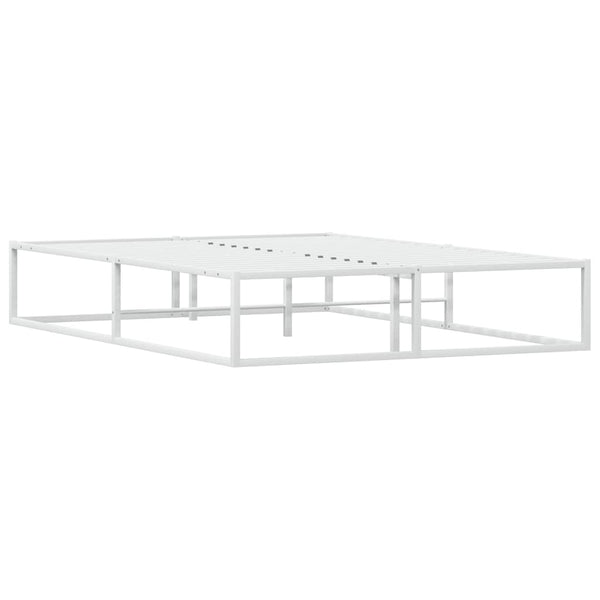 Weißes Bettgestell ohne Matratze Hamza 140x200cm (Metall)