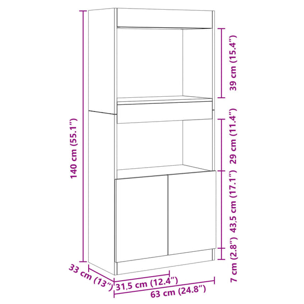 Räuchereichenschrank Talpau 63x33x140cm (Holz)
