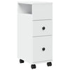 Weißer schmaler Badschrank auf Rollen Rachel (Holz)
