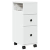 Weißer schmaler Badschrank auf Rollen Rachel (Holz)