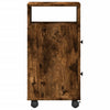 Räuchereiche schmaler Badezimmerschrank Rachel (mit Rollen, Holz)