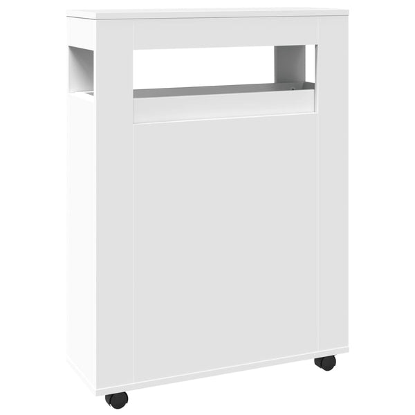 Weißer schmaler Badezimmerschrank auf Rollen Despau (Holz)
