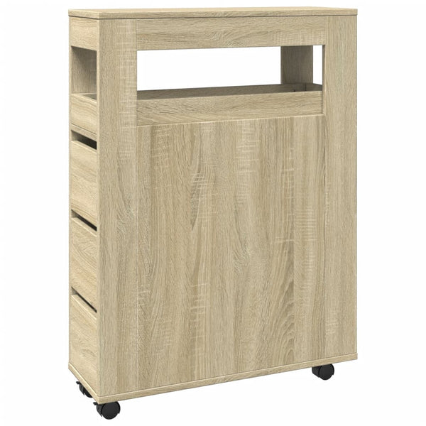 Sonoma-Eiche, schmaler Badschrank auf Rollen Despau (Holz)