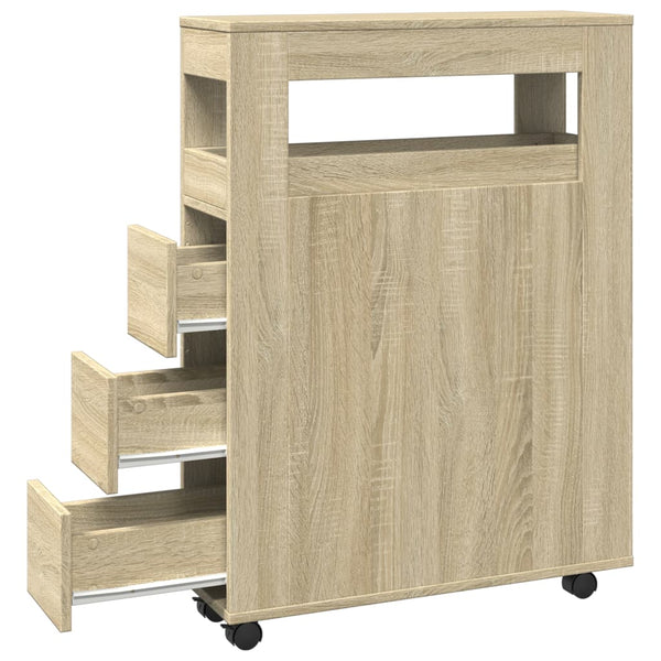 Sonoma-Eiche, schmaler Badschrank auf Rollen Despau (Holz)