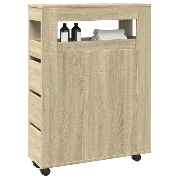 Sonoma-Eiche, schmaler Badschrank auf Rollen Despau (Holz)