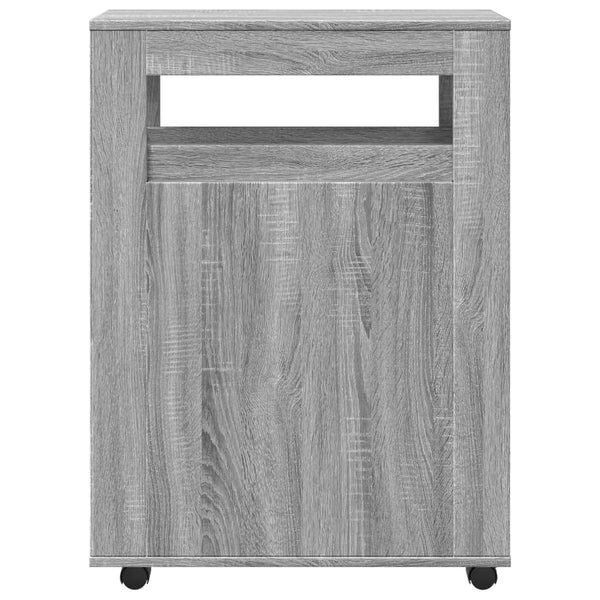 Grauer schmaler Badezimmerschrank auf Rollen Despau (Sonoma-Holz)