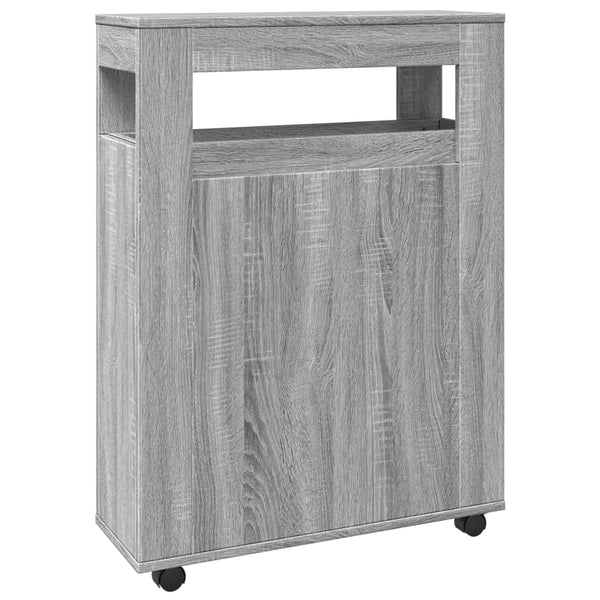 Grauer schmaler Badezimmerschrank auf Rollen Despau (Sonoma-Holz)