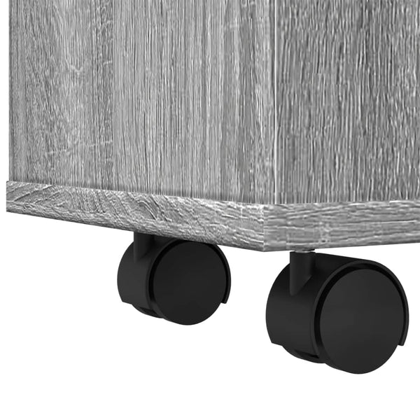 Grauer schmaler Badezimmerschrank auf Rollen Despau (Sonoma-Holz)