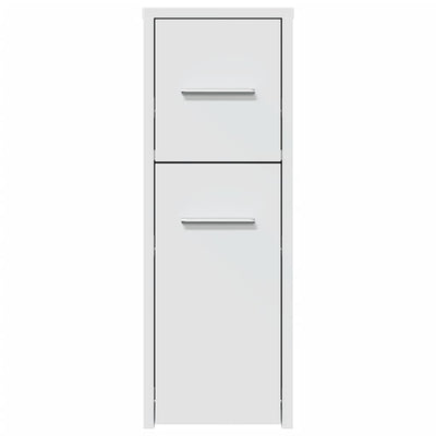 Weißer schmaler Badezimmerschrank auf Rollen Draghici (Holz)