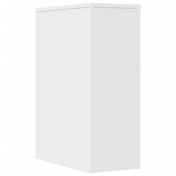 Weißer schmaler Badezimmerschrank auf Rollen Draghici (Holz)