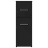 Schmaler Badezimmerschrank Draghici auf Rollen, schwarz (Holz)