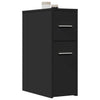 Schmaler Badezimmerschrank Draghici auf Rollen, schwarz (Holz)